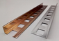 Polishing L Shaped Aluminium Extrusion Straight Edge Tile Trim With Holes 10mm Height